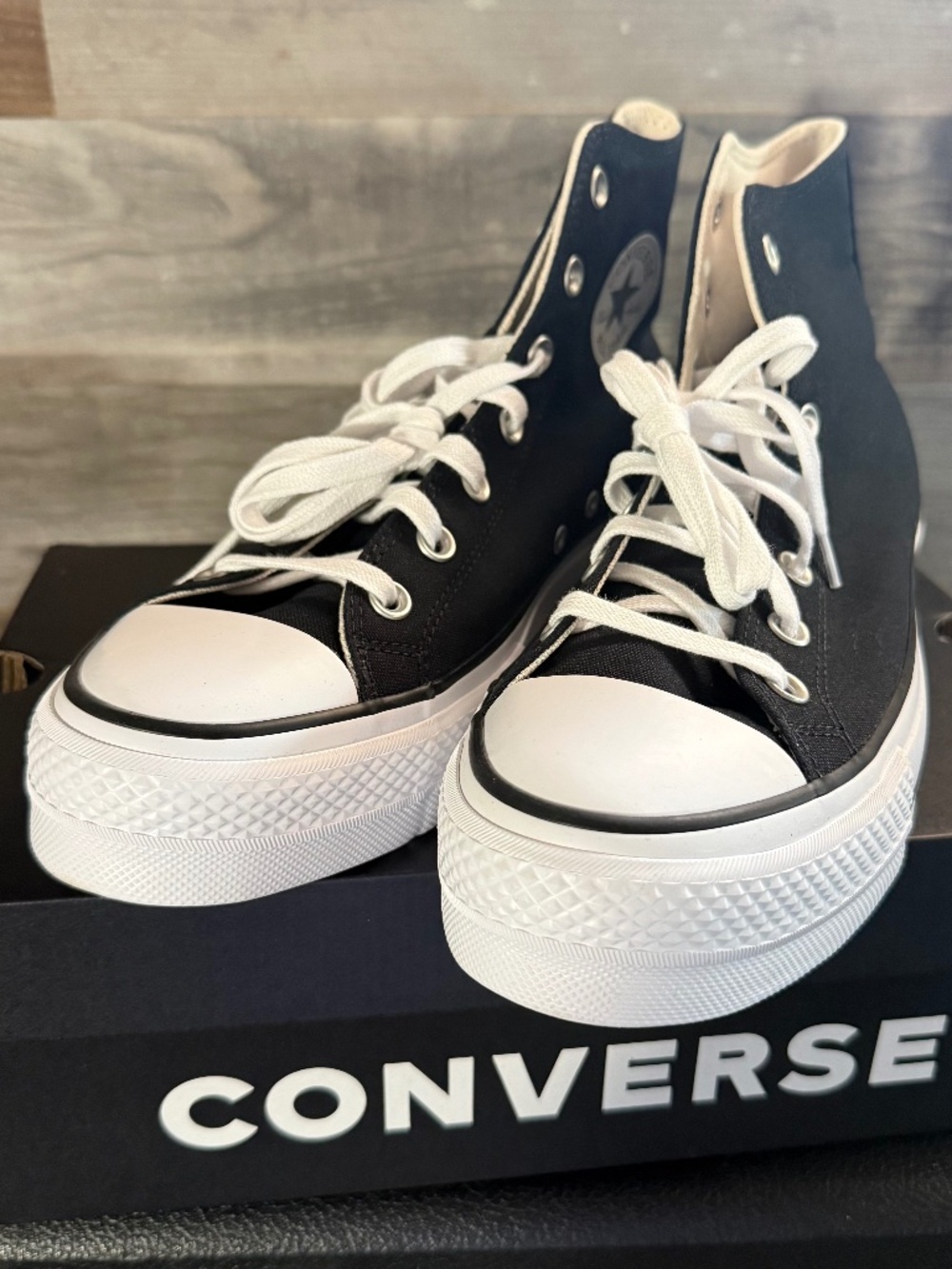 Converse Chuck Taylor All Star Lift Platform High Top Sneakers – Black/White –